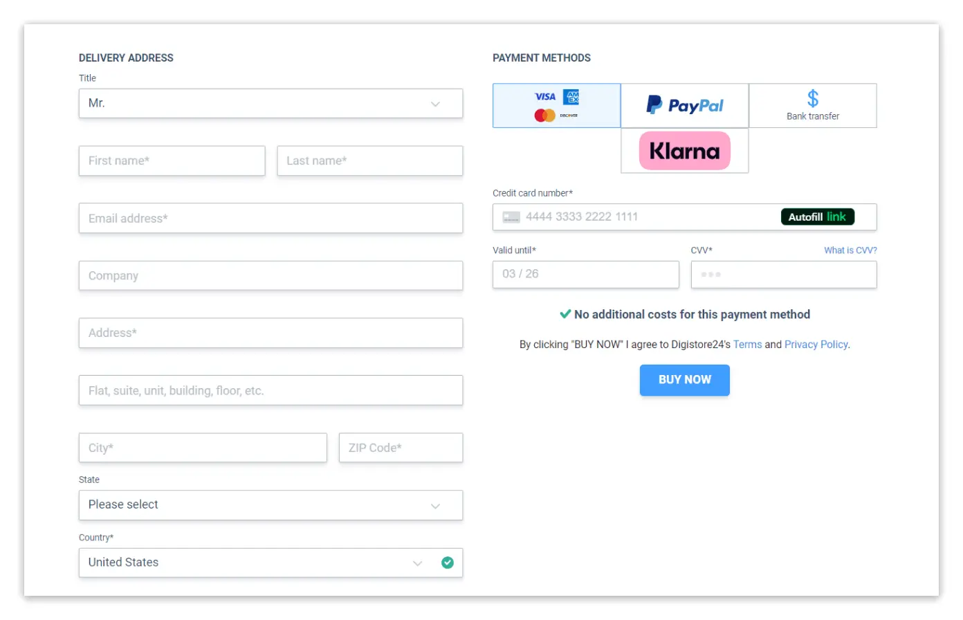 GlucoBliss checkout page